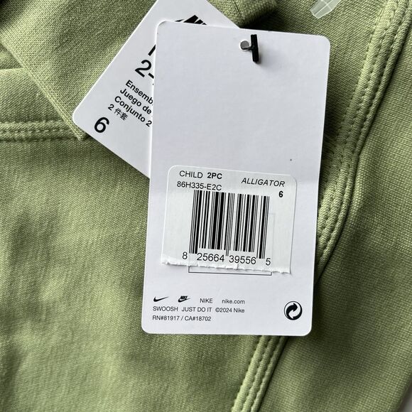 Nike Club Fleece Hoodie And Jogger 2Pc Set Unisex Size 6 New With Tags Alligator - Picture 6 of 7